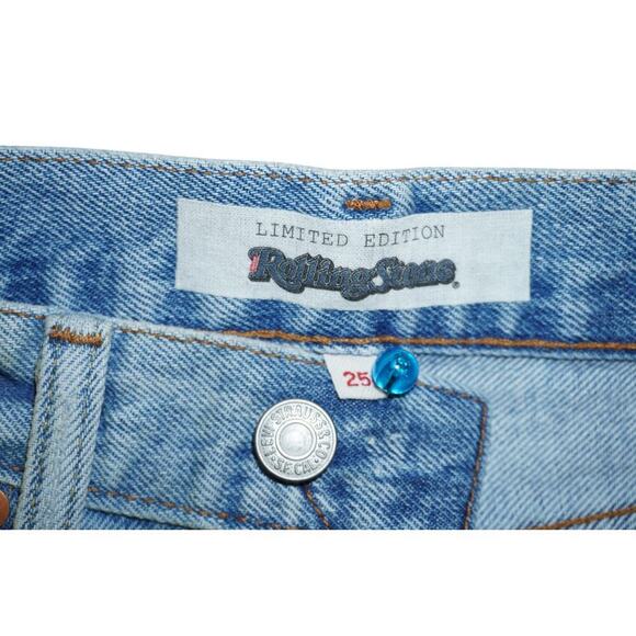 Levi’s x Rolling Stone Limited Edition Distressed 501 Jeans Button Fly Size 25 - Picture 4 of 6